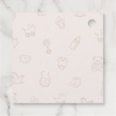 Pink Girl Elegant Hand Drawn Thank You Baby Shower Geschenkanhänger (Rückseite)