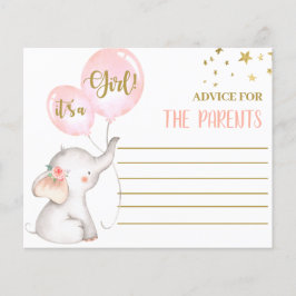 Pink Girl Elephant Advice für die Elternkarte