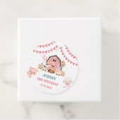 Pink Girl Farm Animations Geburtstagsparty Geschenkanhänger (Beispiel)