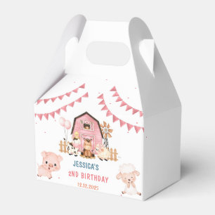 Pink Girl Farm Animations Geburtstagsparty Geschenkschachtel