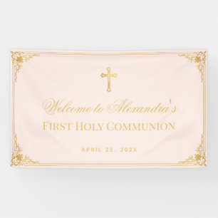 Pink Girl First CommunityImitate Gold Cross Willko Banner