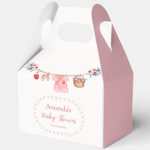 Pink Girl Floral Apple Wäscheleine Baby Shower Geschenkschachtel