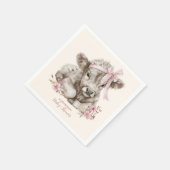 Pink Girl Floral Highland Kuh Baby Dusche Serviette (Ecke)