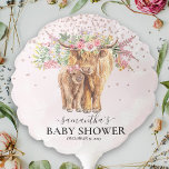 Pink Girl Floral Highland Kuh Calf Baby Dusche Ballon<br><div class="desc">Dieses Design kann in dem Bereich personalisiert werden, der durch das Ändern des Fotos und/oder Textes zur Verfügung gestellt wird. Sie können auch angepasst werden, indem Sie auf Vorlage personalisieren klicken und dann auf die Schaltfläche klicken, um weitere Optionen anzupassen, um die Hintergrundfarbe zu löschen oder zu ändern, Text hinzuzufügen,...</div>