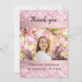Pink Girl Foto Bestätigung vielen Dank Karte (Vorderseite)