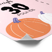 Pink Girl Ghost 1. Geburtstag Milestone Zeichen Poster (Ecke)