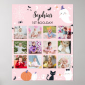 Pink Girl Ghost Erstes Jahr Foto Meilenstein Unter Poster (Vorne)
