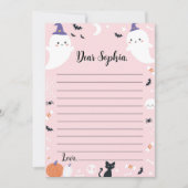 Pink Girl Ghost Time Kapsel Notiz Karte (Vorderseite)