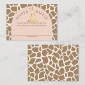 Pink Girl Giraffe Diaper Raffle Begleitkarte (Vorne/Hinten)