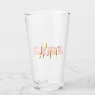 Pink Girl Gold Boss Glas