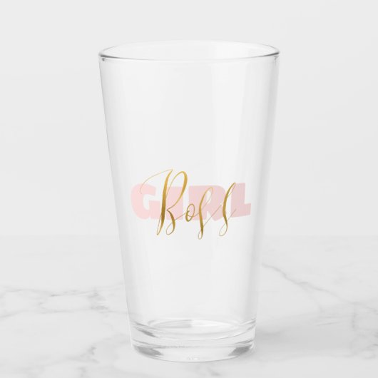 Pink Girl Gold Boss Glas (Vorderseite)