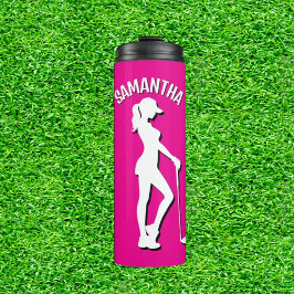 Pink-Girl-Golf-Geburtstagsparty Thermosbecher