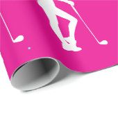Pink Girl Golf Party Wrapping Paper Geschenkpapier (Rolleneckpunkt)