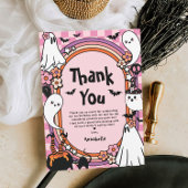 Pink Girl Halloween Foto Geburtstagsparty Dankeskarte