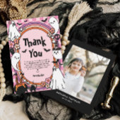 Pink Girl Halloween Foto Geburtstagsparty Dankeskarte