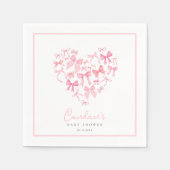 Pink Girl Heart Bow Custom Baby Dusche Serviette (Vorderseite)