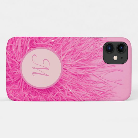 Pink Girl Hot Pink Monogram Personalisiert Case-Mate iPhone Hülle (Rückseite (Horizontal))