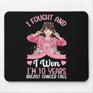 Pink Girl Ich kämpfte und gewann ich 10 Jahre Brus Mousepad