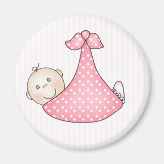 Pink Girl in Blanket Magnet