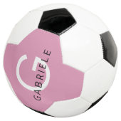 Pink Girl Individuelle Name und Monogram Letter Fußball (Dreiviertel)