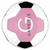 Pink Girl Individuelle Name und Monogram Letter Fußball (Vorderseite)