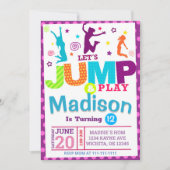 PINK GIRL JUMP PARTY BIRTHDATAGE INVITATIONSTEMPLA EINLADUNG (Vorderseite)