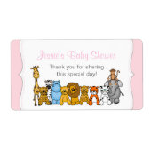 Pink Girl Jungle Tiere Wasser Flasche Gefallen (Vorne)