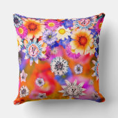 Pink Girl Künstlerisch Floral Collage Artwork Deco Kissen (Rückseite)