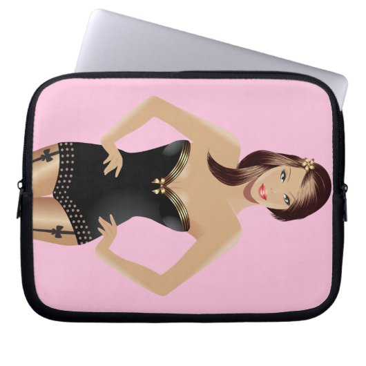 Pink Girl Laptop Case (Vorderseite)