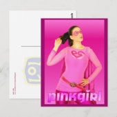 Pink Girl Mail Postkarte (Vorne/Hinten)