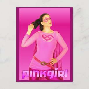 Pink Girl Mail Postkarte