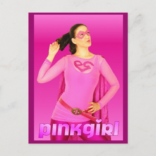 Pink Girl Mail Postkarte (Vorderseite)