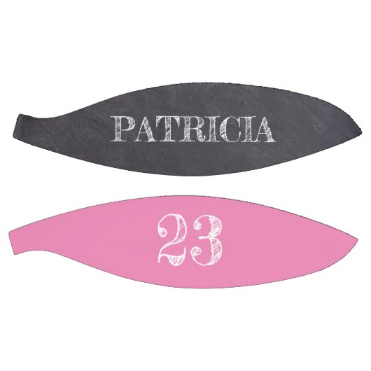 Pink Girl Name Sportnummer Chalkboard Ätzung Basketball (Panele)