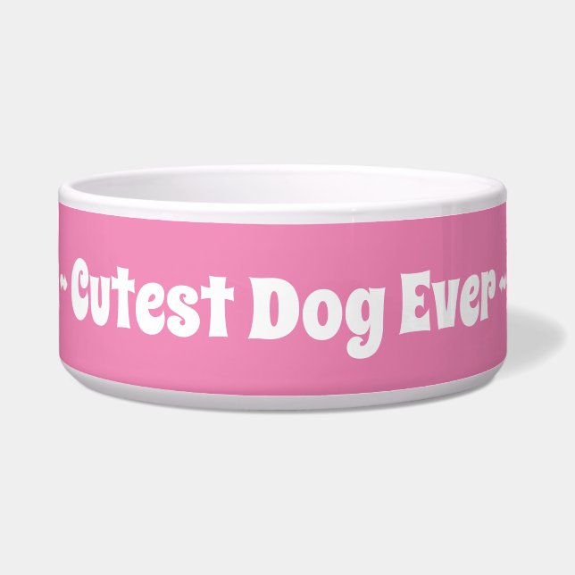 Pink Girl Niedlicher Hund je Pet Napf (Vorderseite)