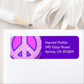 Pink Girl Peace Sign mit Lila Neon Glow (Insitu)