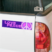 Pink Girl Peace Sign mit Lila Neon Glow Autoaufkleber (Auf Lkw)