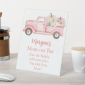 Pink Girl Pumpkin Baby Dusche Mama osa Bar Sockelschild (In SItu)