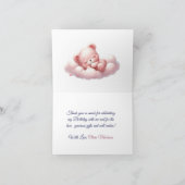 Pink Girl Rainbow Star Geburtstag Dankeskarte (Innenseite)