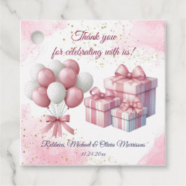 Pink Girl Rainbow Star Geburtstag Geschenkanhänger