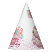 Pink Girl Rainbow Star Geburtstag Partyhütchen (Links)