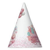 Pink Girl Rainbow Star Geburtstag Partyhütchen (Rechts)