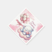 Pink Girl Rainbow Star Geburtstag Serviette (Ecke)