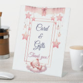 Pink Girl Rainbow Star Geburtstag Sockelschild (In Situ)