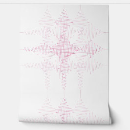Pink Girl Room Sound Wave Minimal Style Tapete