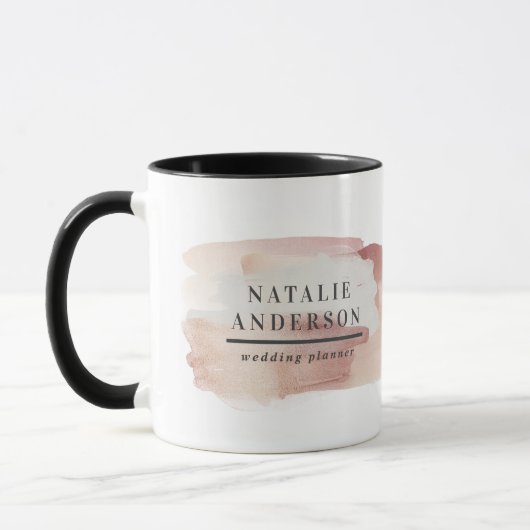 Pink Girl Rose Gold Moderne stilvolle Business Gef Tasse (Links)