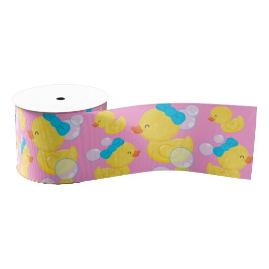 Pink Girl Rubber Ducky Ripsband (Spule)