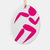 Pink Girl Running Keramikornament (Rechts)