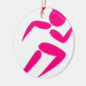 Pink Girl Running Keramikornament (Links)