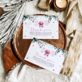 Pink Girl Santa Baby Weihnachtsdusche Dankeskarte