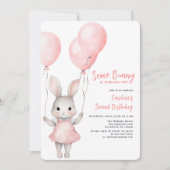 Pink Girl Second Birthday Einladung (Vorderseite)